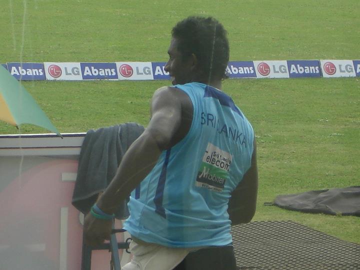 Ajantha Mendis batting practice 1
