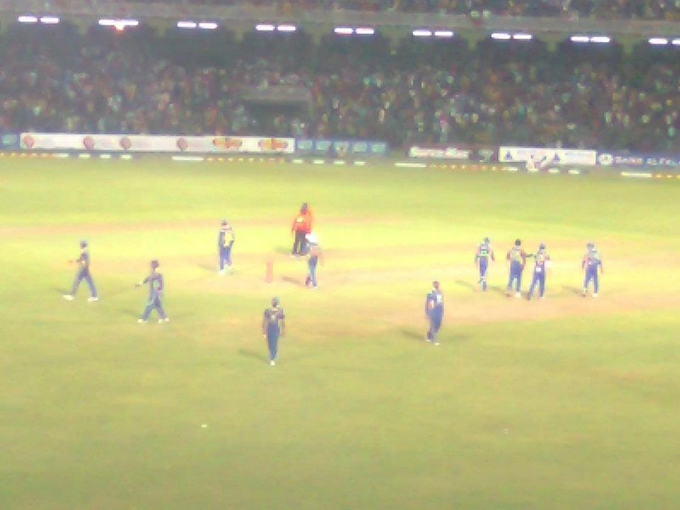 SLC team celebrates Thisara's hat trick 2