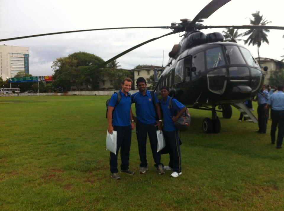 Travelling in style to Hambanota is Steve Mount, Thirimanne and Akila