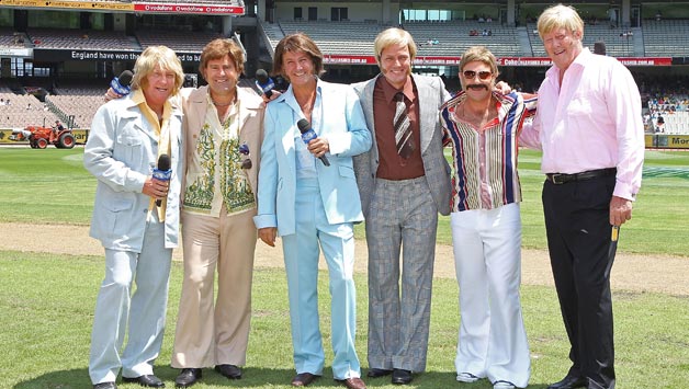 131006110935 34 MELBOURNE AUSTRALIA JANUARY 16 Channel 9 commentators (L to R) Ian Healy Mark Taylor Mark Nicholas James Brayshaw Michael Slater and Tony Greig pose before game one