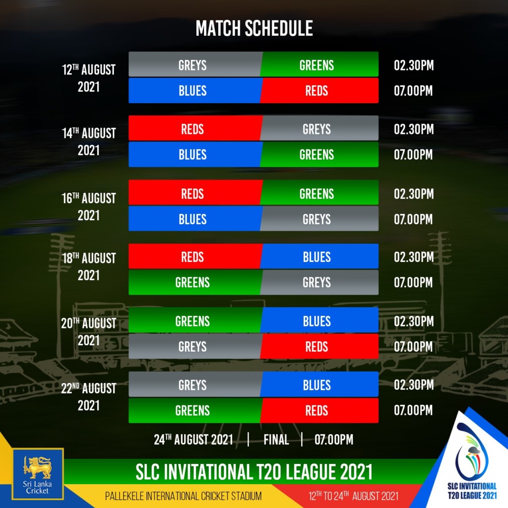 Schedule Sri Lanka Cricket Invitational T20 League 2021